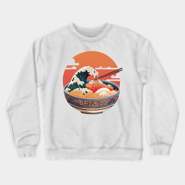 ⭐⭐⭐⭐⭐ Ukiyo-e art style bowl of ramen Crewneck Sweatshirt by Mimeographics